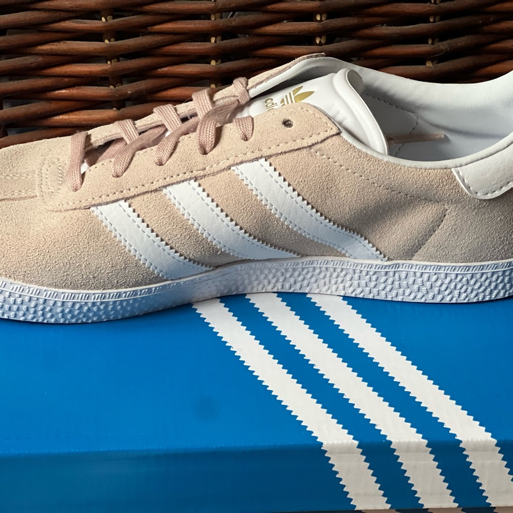 Adidas Beige and White Sneakers